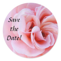 Save the Date! sickers Pink Spiral Rose Flower Stickers