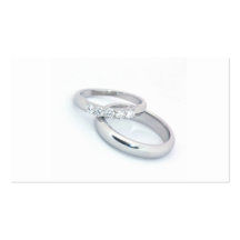 Save the Date/Silver Wedding Bands Business Cards