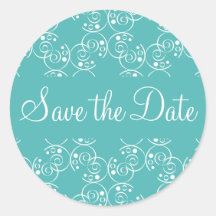 Save the Date Spiral Swirls Envelope Sticker Seal