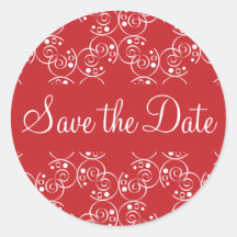 Save the Date Spiral Swirls Envelope Sticker Seal