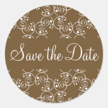 Save the Date Spiral Swirls Envelope Sticker Seal