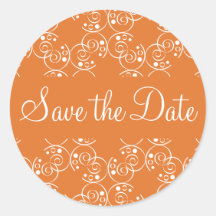 Save the Date Spiral Swirls Envelope Sticker Seal