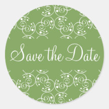 Save the Date Spiral Swirls Envelope Sticker Seal