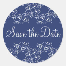 Save the Date Spiral Swirls Envelope Sticker Seal