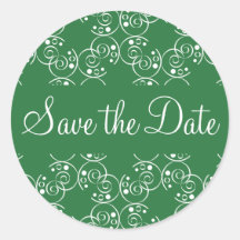 Save the Date Spiral Swirls Envelope Sticker Seal