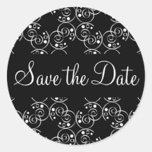 Save the Date Spiral Swirls Envelope Sticker Seal