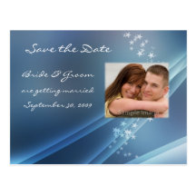 Save the Date Stars Photo Postcard