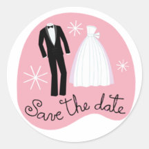 Save the Date Sticker - Pink
