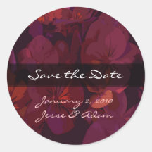 Save the date stickers pansies