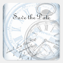 Save the Date Stickers Tags Timepiece Clocks