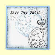Save the Date Timepiece Pocketwatch Design magnets