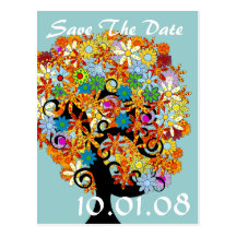 Save The Date - Tree of Flowers Postcards