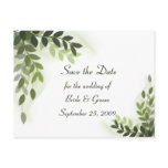 Save the Date - Varigated Green Leaves Postcard