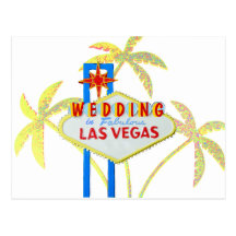 Save the Date Vegas Wedding Sign Post Card