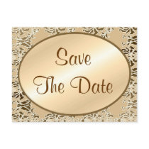 Save The Date Vintage Damask Postcards