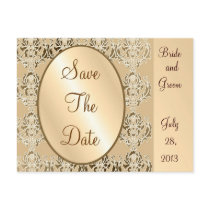 Save The Date Vintage Damask Postcards