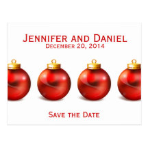 Save the Date Wedding Announcement Cards Balls Post Card