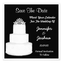Save The Date Wedding Cake Card Custom Invitation