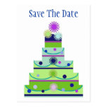 "Save The Date" Wedding Cake Double Sided Post Card