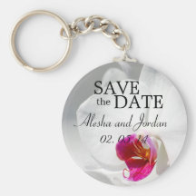 Save the Date Wedding Key Chains Gold Rings