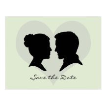 Save the Date Wedding Silhouette Postcard