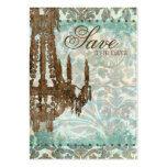 Save the Date Wedding Vintage Chandelier Business Card Template