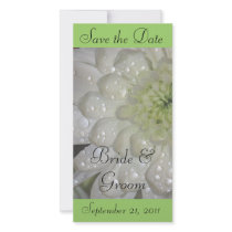 Save the Date White Dahlia Photo Card