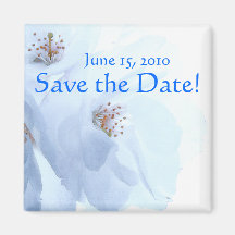 Save the Date White Floral Magnet