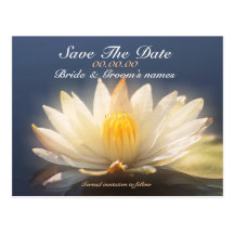 Save the date white lily - customizable template post card