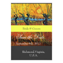 Save the date Willows at Sunset by van Gogh Custom Announcements