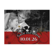 Save the Date with YOUR Photo - Red Post Card