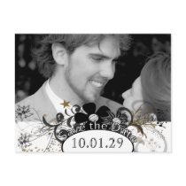 Save the Date with YOUR Photo White and Black Postcard