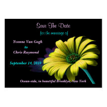Save The Date Yellow Daisy Business Card Template