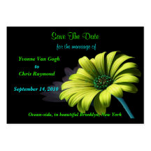 Save The Date Yellow Green Daisy Business Card Templates