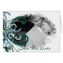 Save The Date-Your Photo Swirly Paint Splat Cards