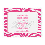 Save the Date, zebra + monogram Postcard