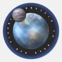 save the earth round sticker