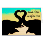 Save the Elephants heart trunks Greeting Cards