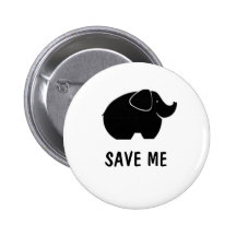 Save the elephants pin