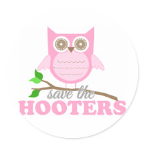 Save the Hooters Round Sticker