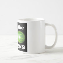 save the melons on black mug