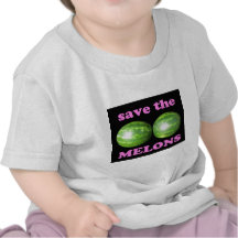 save the melons on black with pink shirt