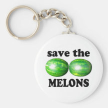 save the melons on white key chain