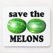 save the melons on white mousepads