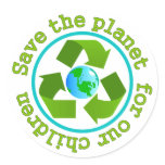 Save the planet for our children stickers