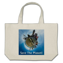 Save The Planet Mackinaw City Panoplanet Tote Tote Bags