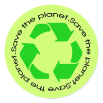 Save the planet! round stickers