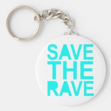 Save the rave blue NU Rave raver UK dance 80s Key Chain