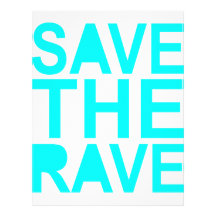 Save the rave blue NU Rave raver UK dance 80s Custom Letterhead
