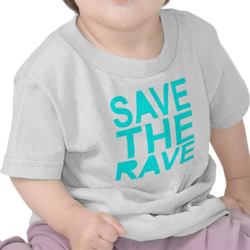 Save the rave blue NU Rave raver UK dance 80s Tshirt